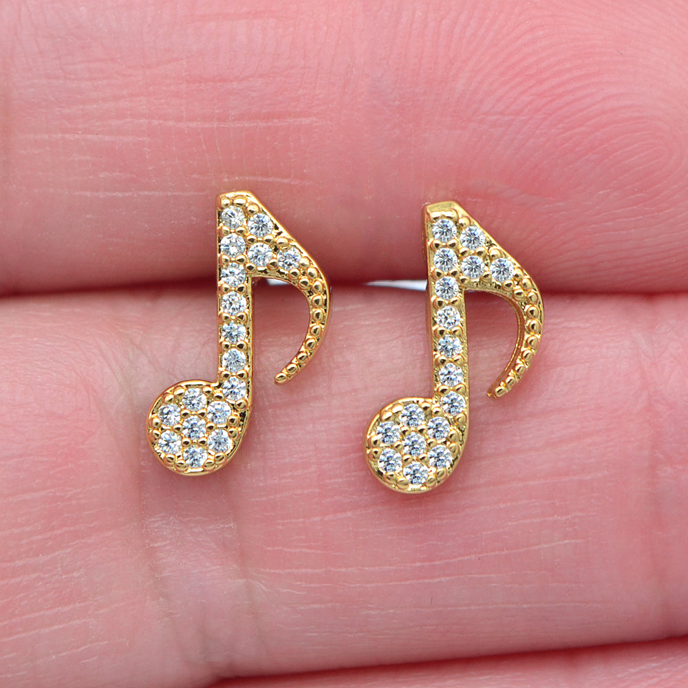 Mystic CZ Music Notes Earrings