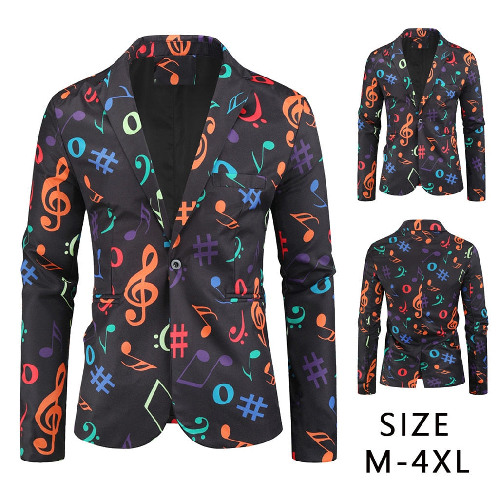 Colorful Music Notes Blazer