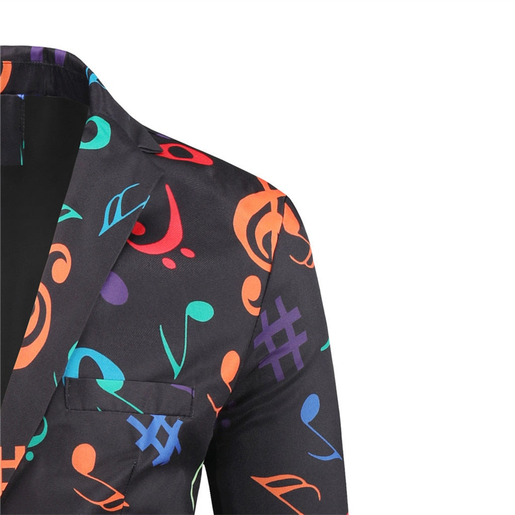 Colorful Music Notes Blazer