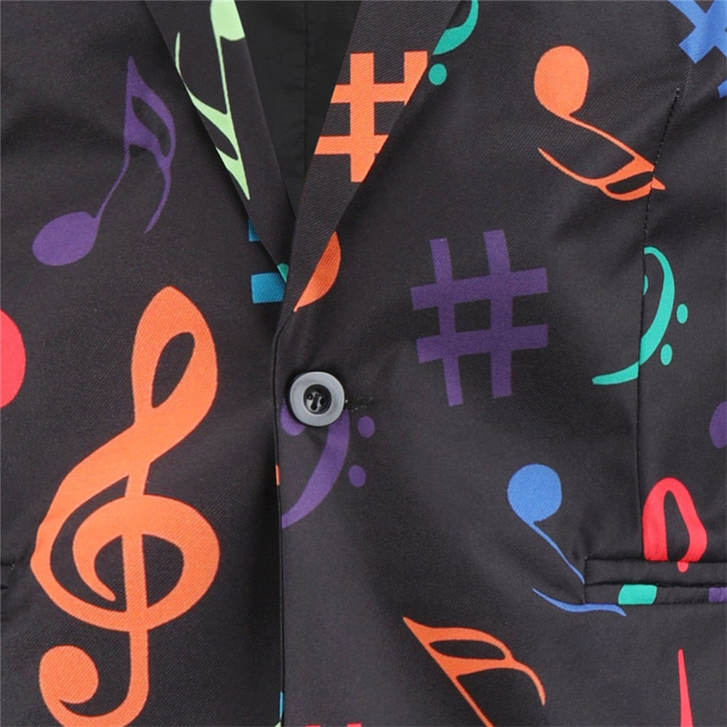 Colorful Music Notes Blazer