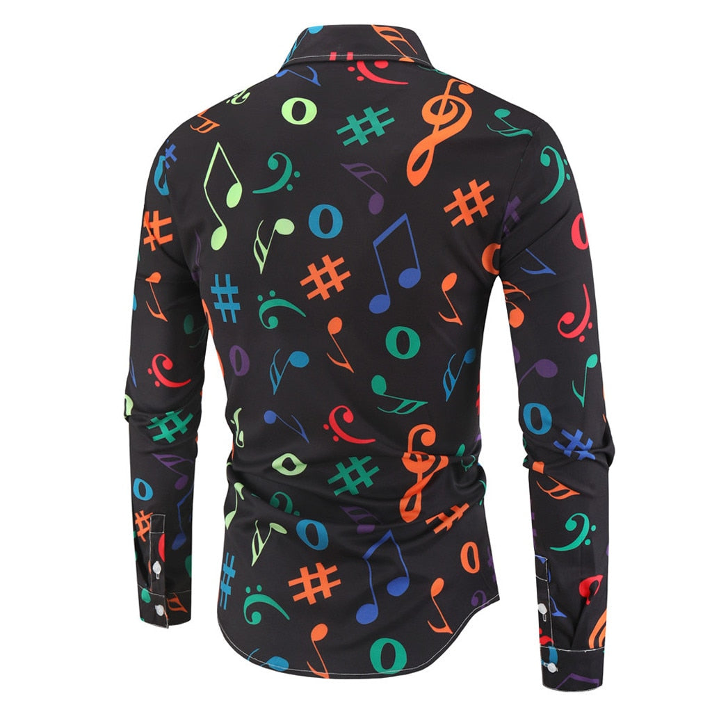 Novelty Music Notes Men's Shirt
