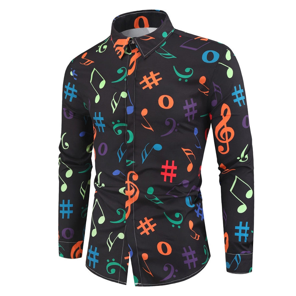 Novelty Music Notes Men's Shirt