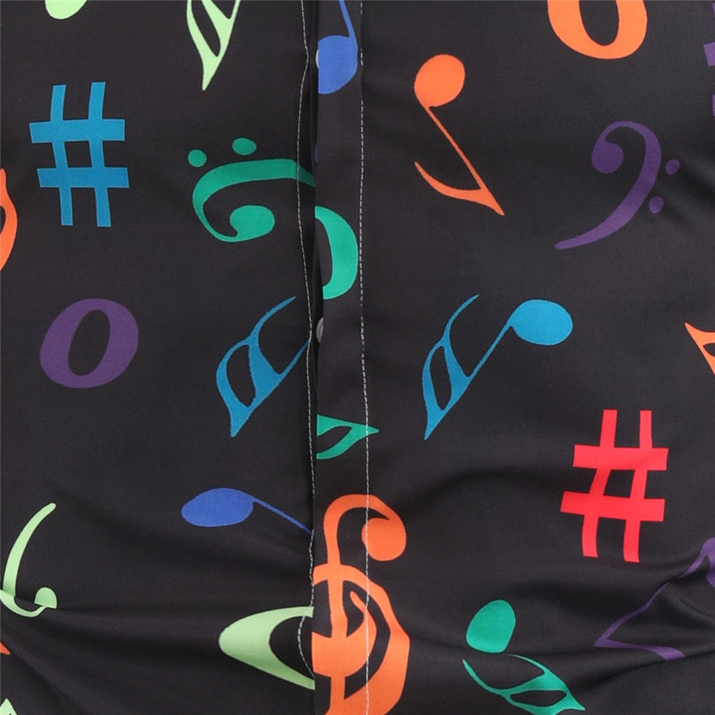 Novelty Music Notes Men's Shirt