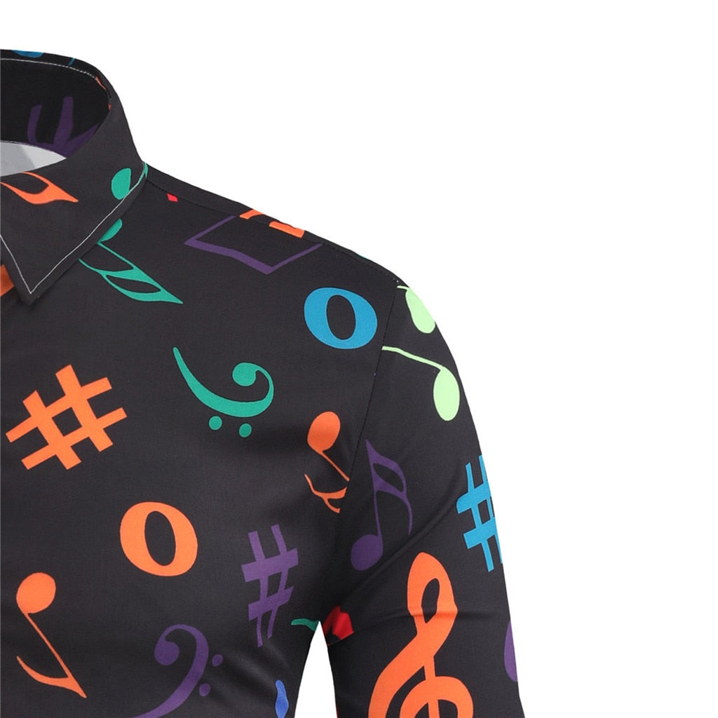 Novelty Music Notes Men's Shirt