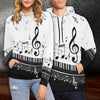 Piano Key and Music Notes Hoodie