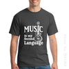 "Music is My Second Language" Shirts - Dark Grey / XS - { shop_name }} - Review