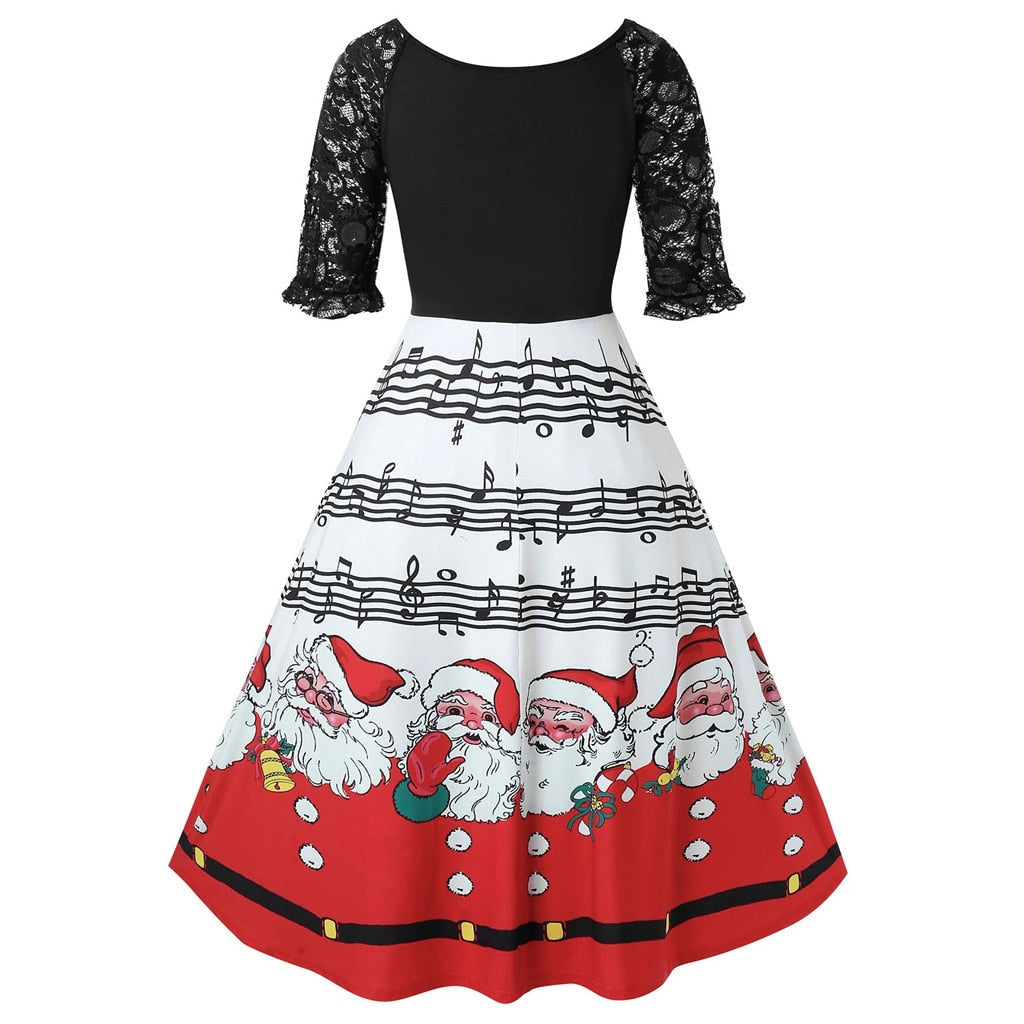 Music Notes Santa Dress