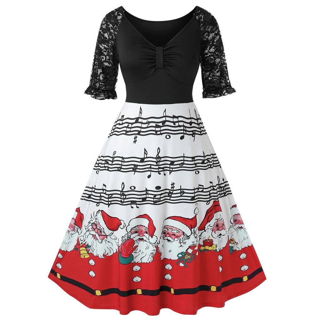 Music Notes Santa Dress