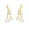 White Pearls Music Notes Earrings