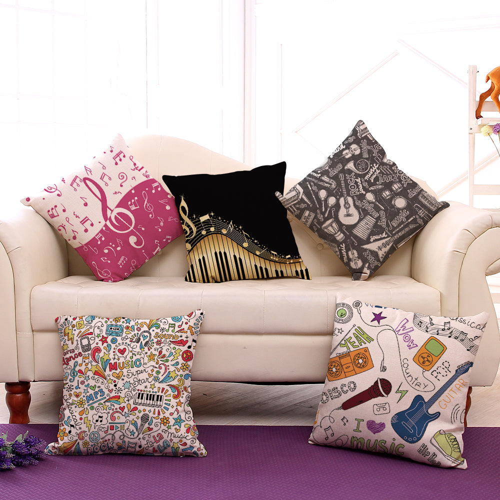 Fashionable Music Note Pillow Case