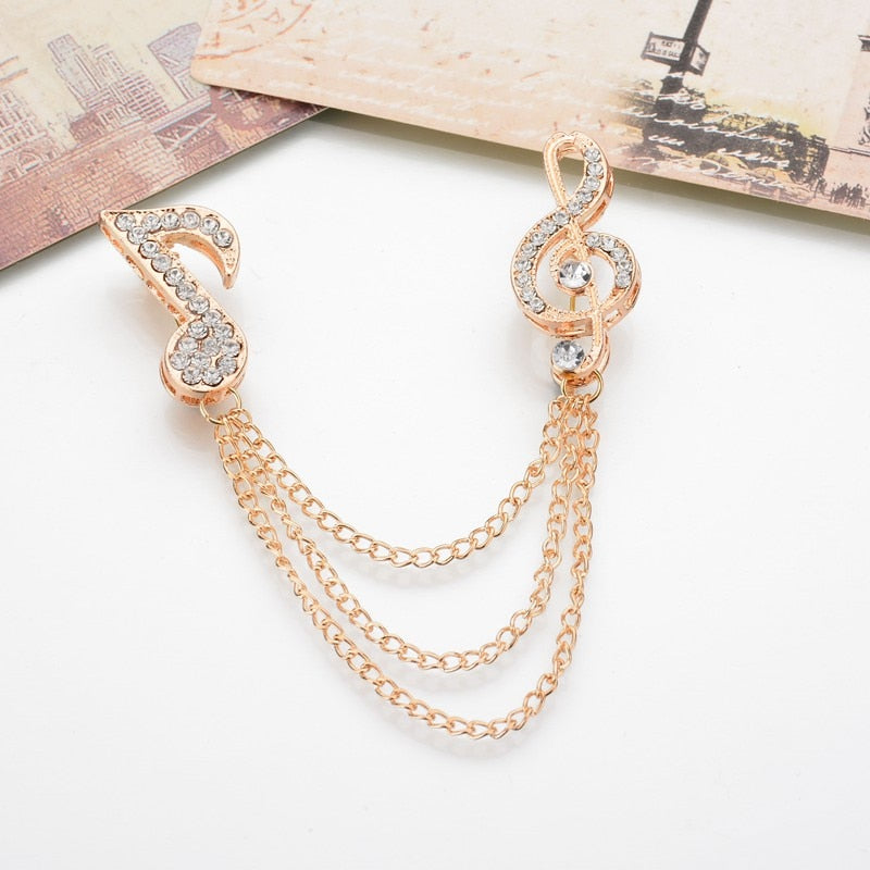 Free - Crystal Music Note Pin Brooch