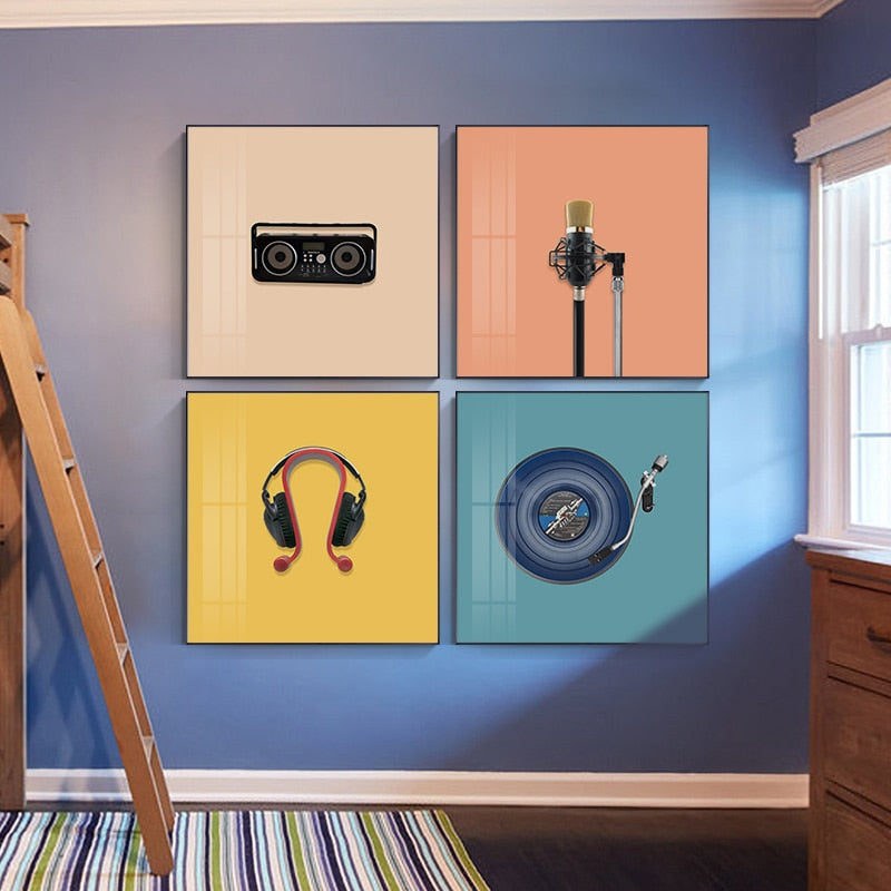 Modern Color Music Elements Wall Art