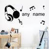 Personalized Music Headphones Wall Sticker