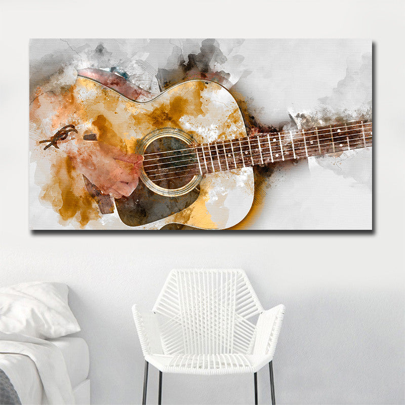 Modern Guitar Printed Canvas Art