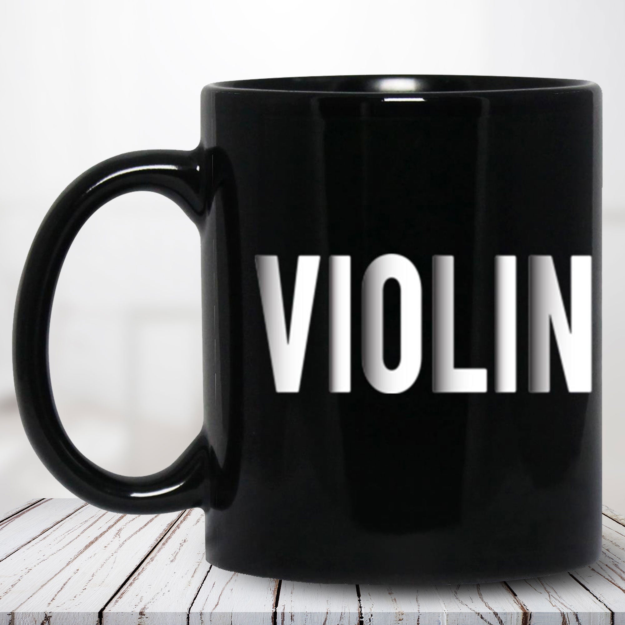 Violin Word Black Mug