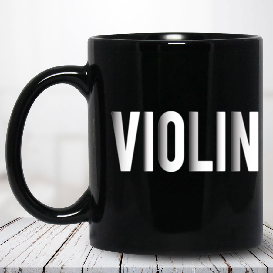 Violin Word Black Mug