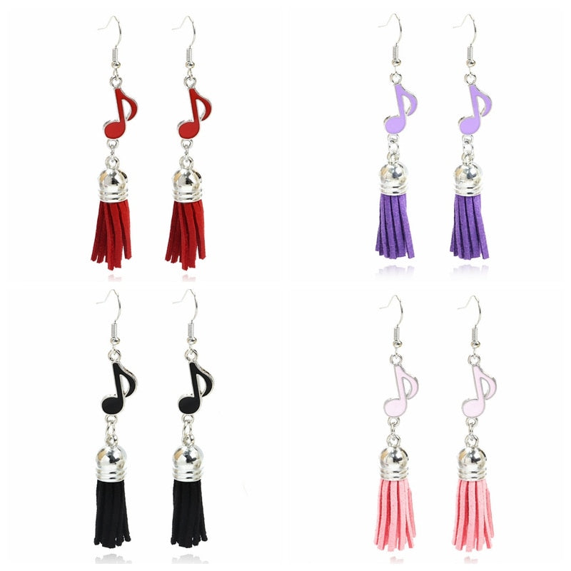 Music Quaver Tassel Hook Earrings