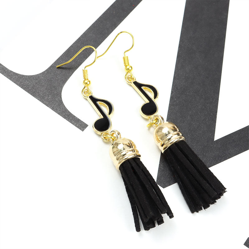 Music Quaver Tassel Hook Earrings