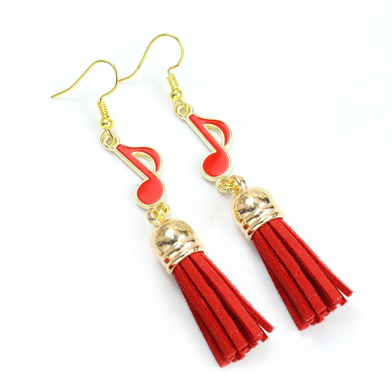 Music Quaver Tassel Hook Earrings