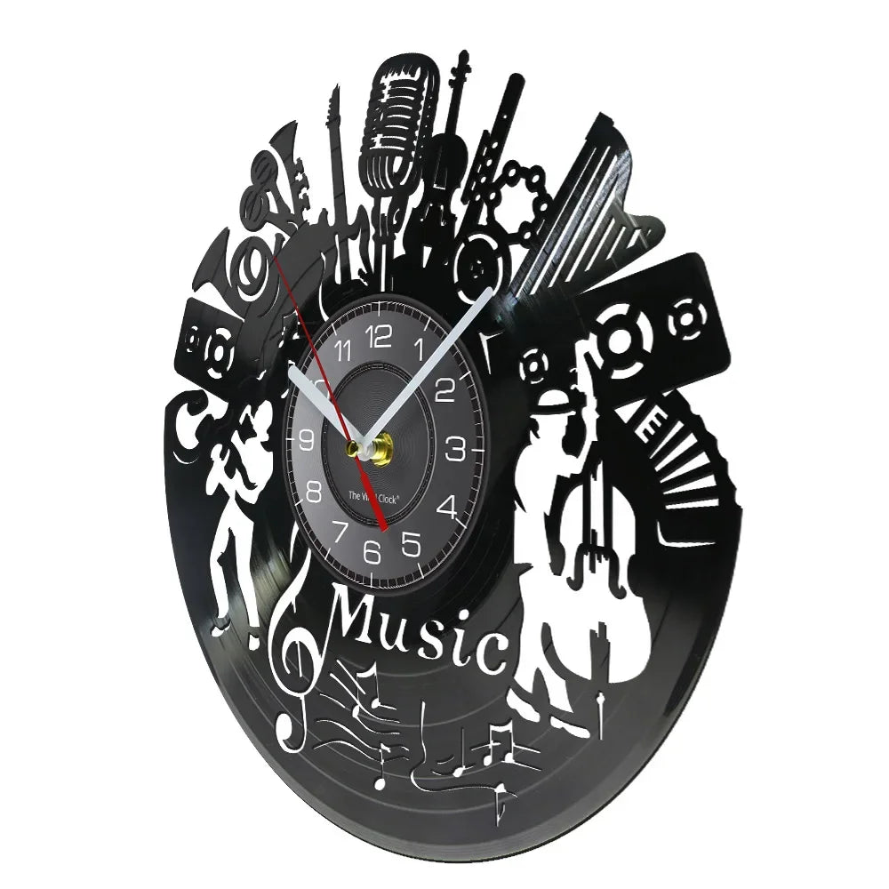 Music Silhouette Vinyl Wall Clock