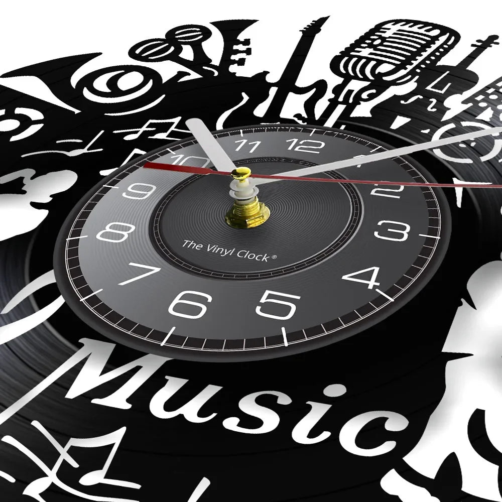 Music Silhouette Vinyl Wall Clock