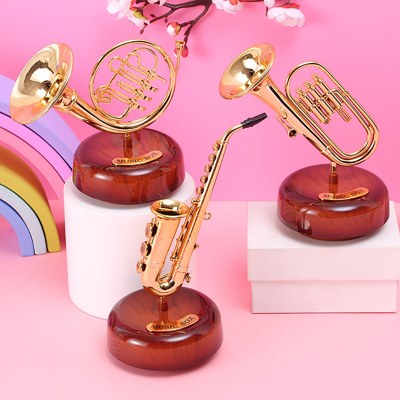 Vintage Trumpet/French Horn Figurine