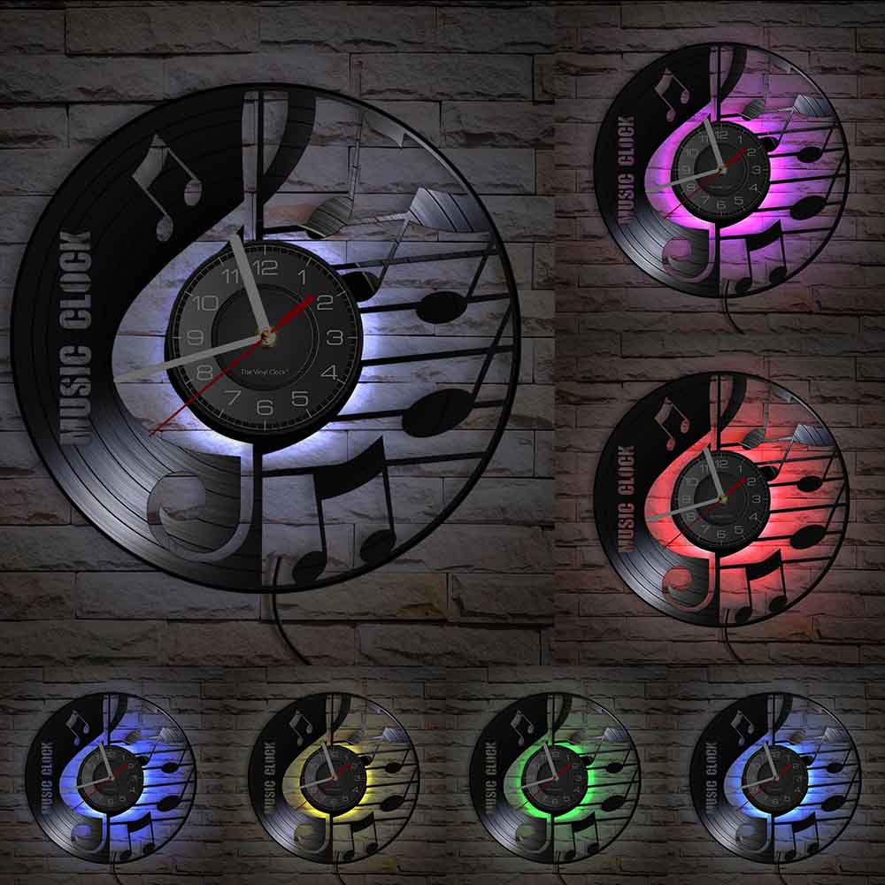 Treble Clef LED Light Wall Clock