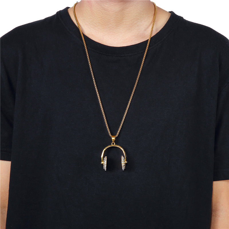 Music Headphone Pendant Necklace