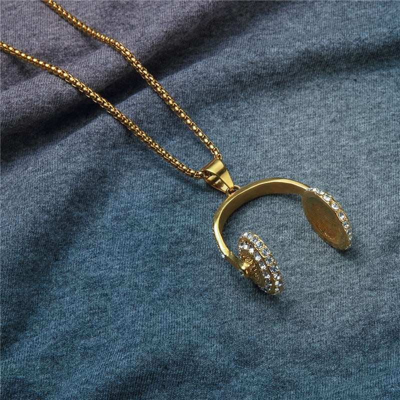Music Headphone Pendant Necklace