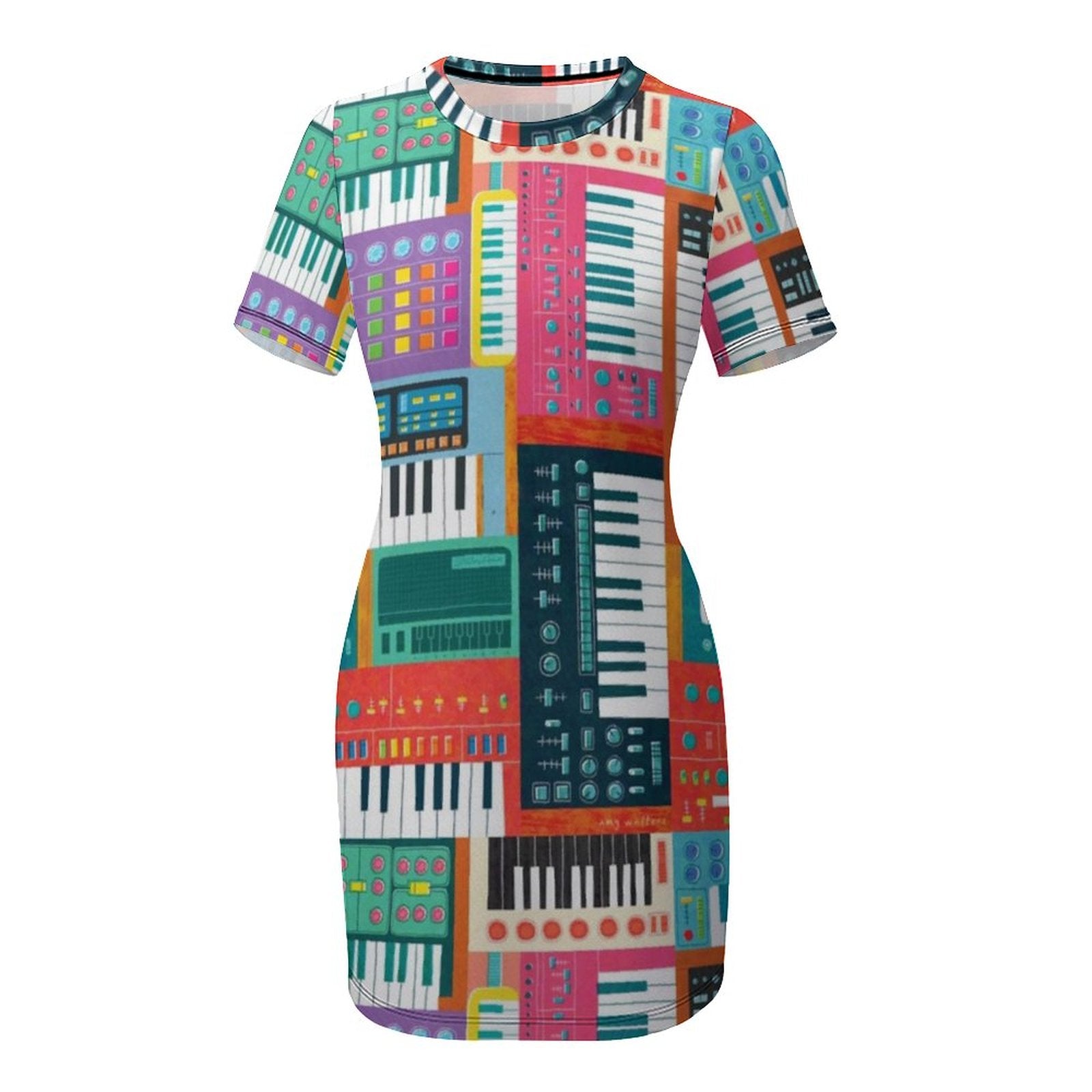 Piano Keyboard Bodycon Dress