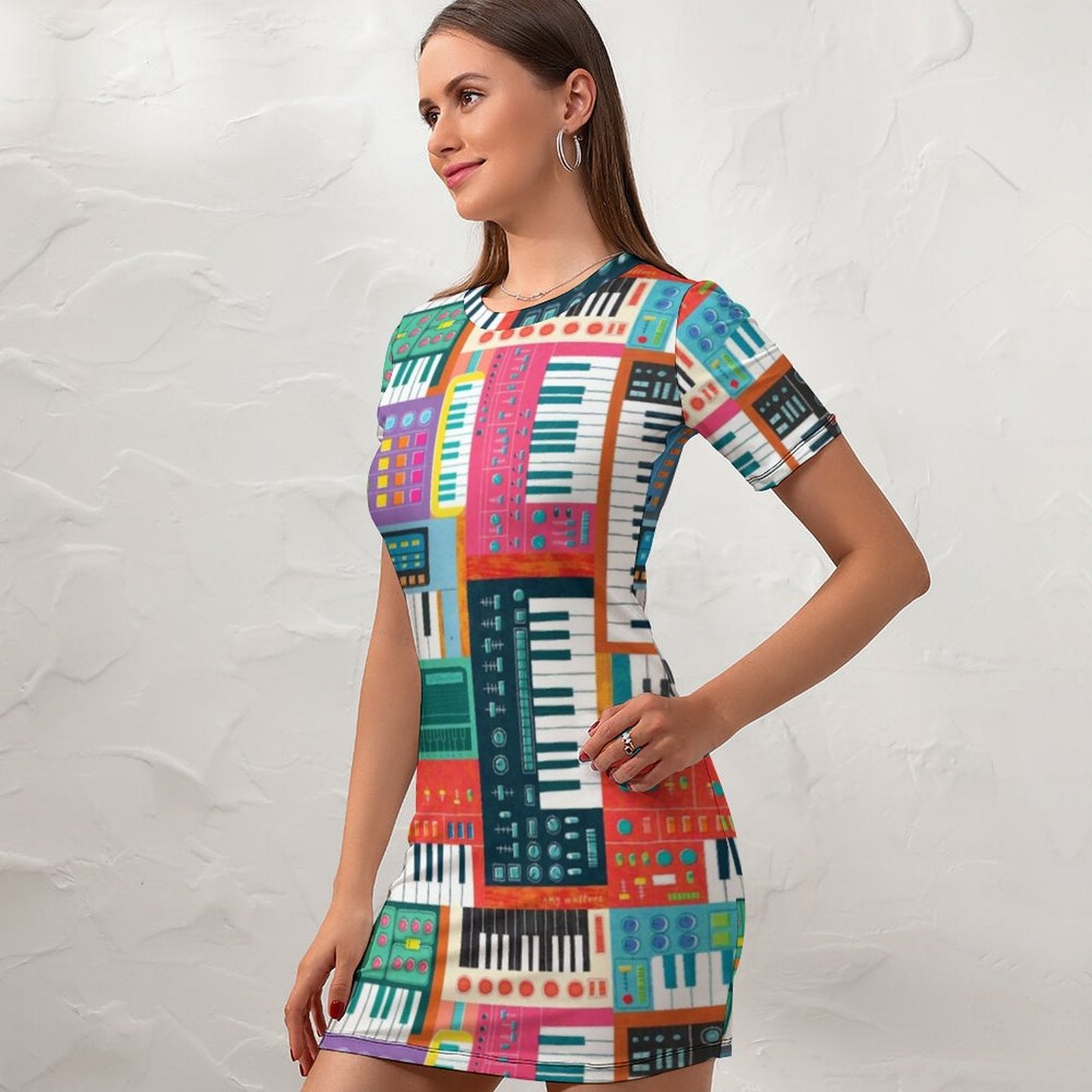 Piano Keyboard Bodycon Dress