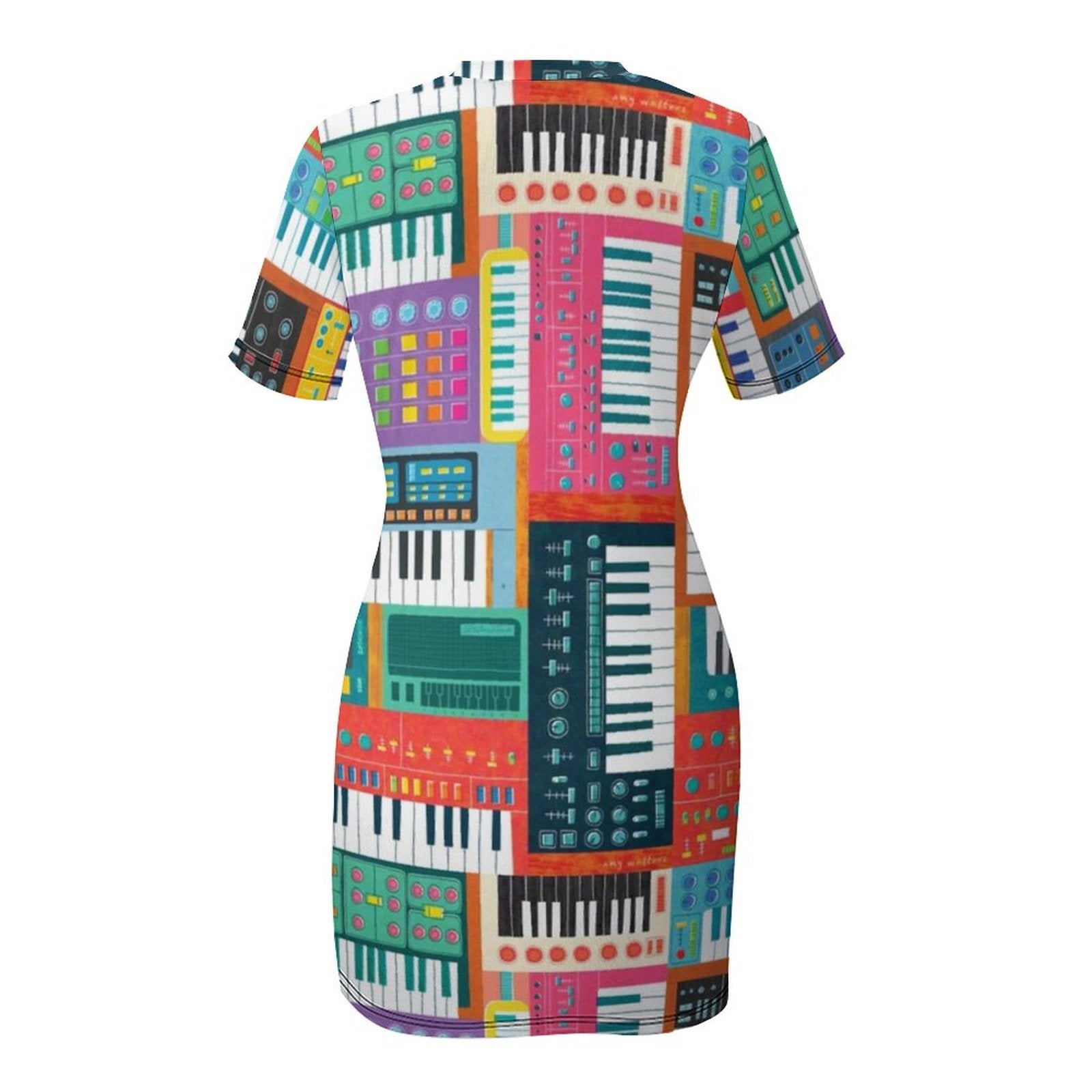 Piano Keyboard Bodycon Dress