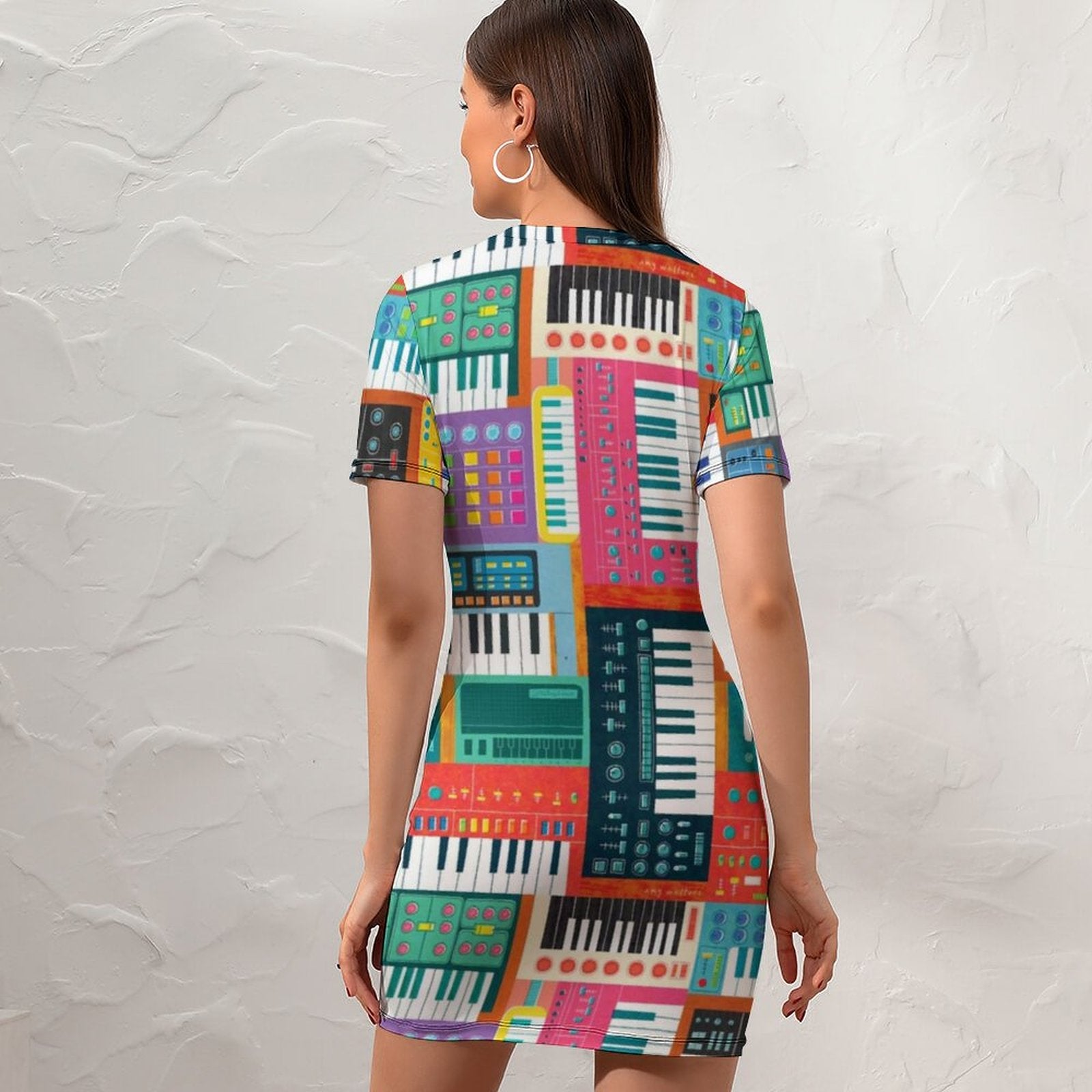 Piano Keyboard Bodycon Dress