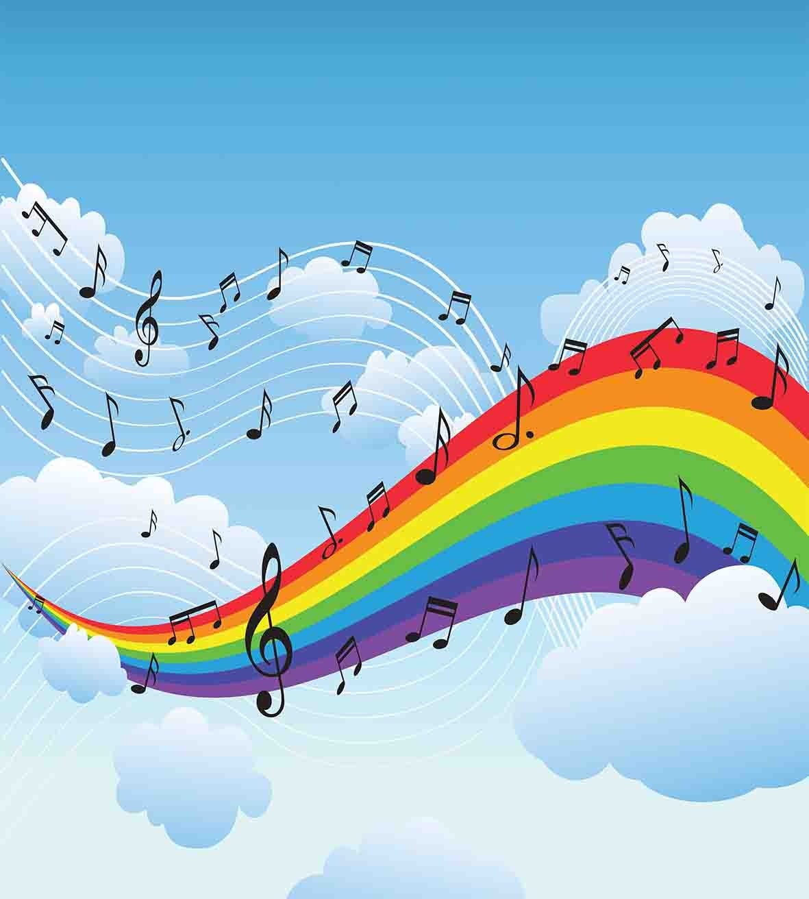 Rainbow Music Notes Bedding Set