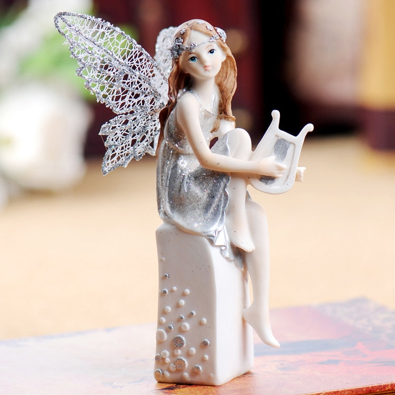 Music Fairy Girl Statue Figurine