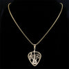 Gold Color Hollow Guitar Pick Necklace