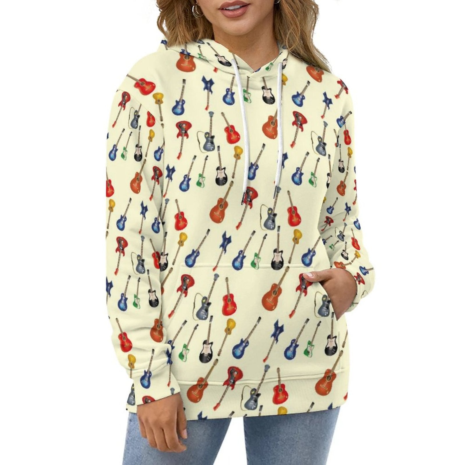 Music Guitar Drawstring Hoodie