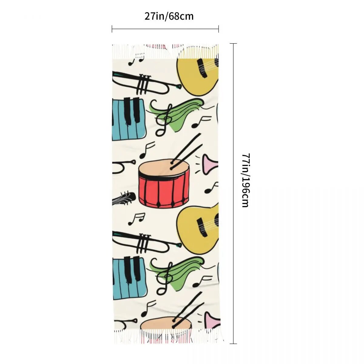 Music Instruments Pattern Scarf