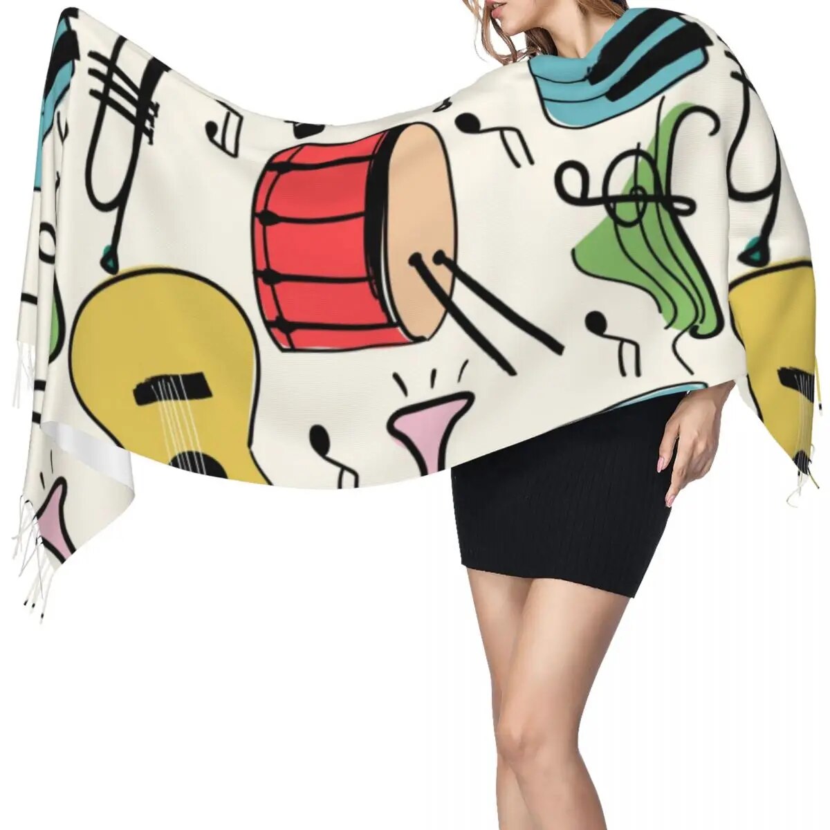 Music Instruments Pattern Scarf