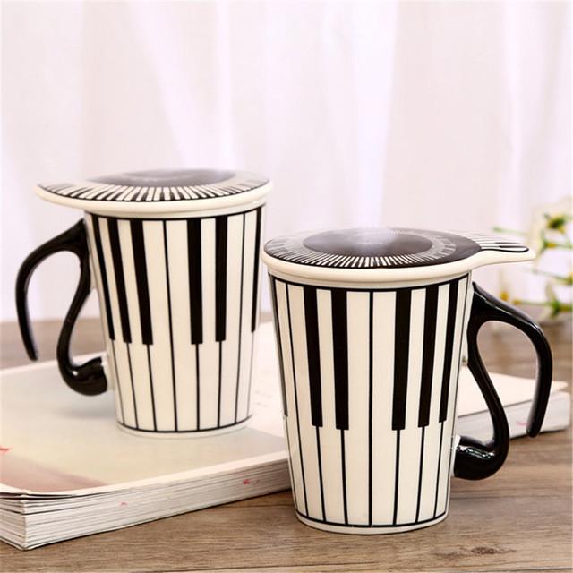Creative Musical Note Ceramic Mug With Lid - Artistic Pod Review