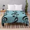 Music Note Soft Throw  Blanket