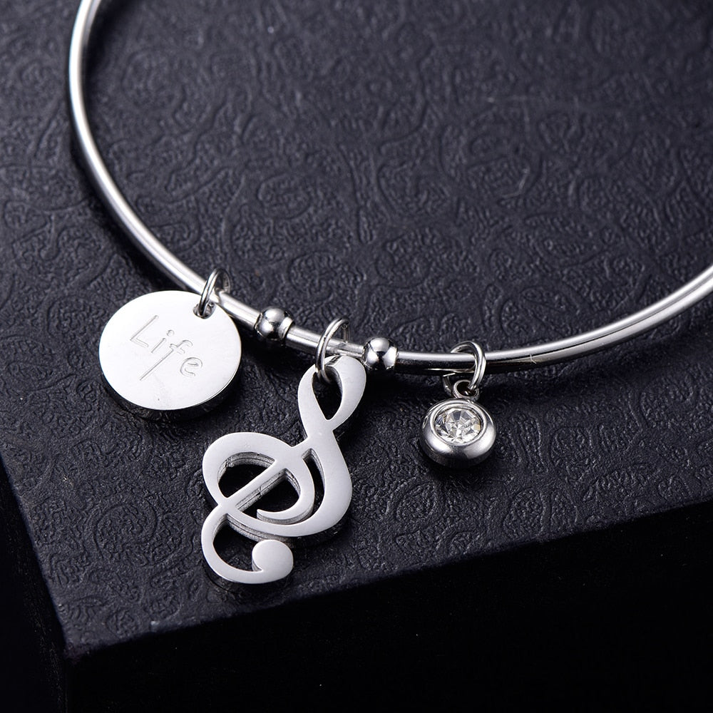 Music Notes Life Cuff Bracelet