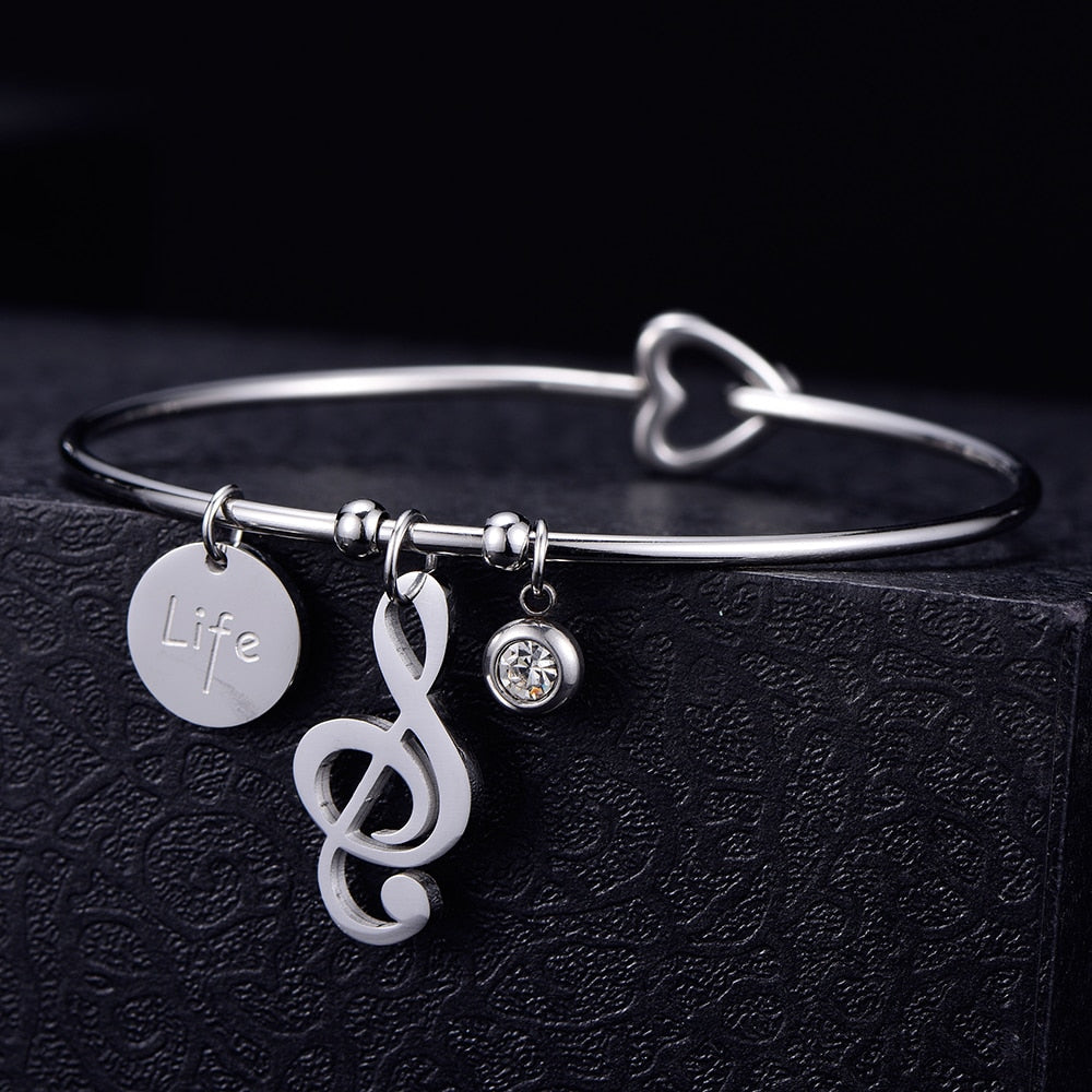 Music Notes Life Cuff Bracelet