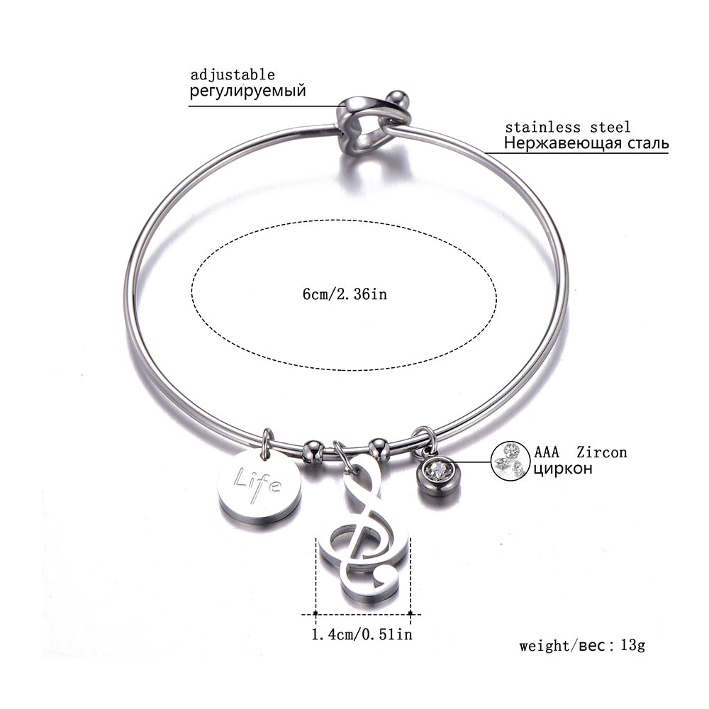 Music Notes Life Cuff Bracelet