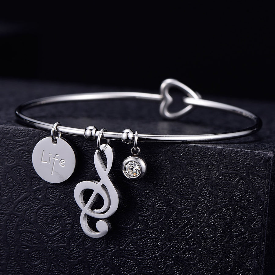 Music Notes Life Cuff Bracelet