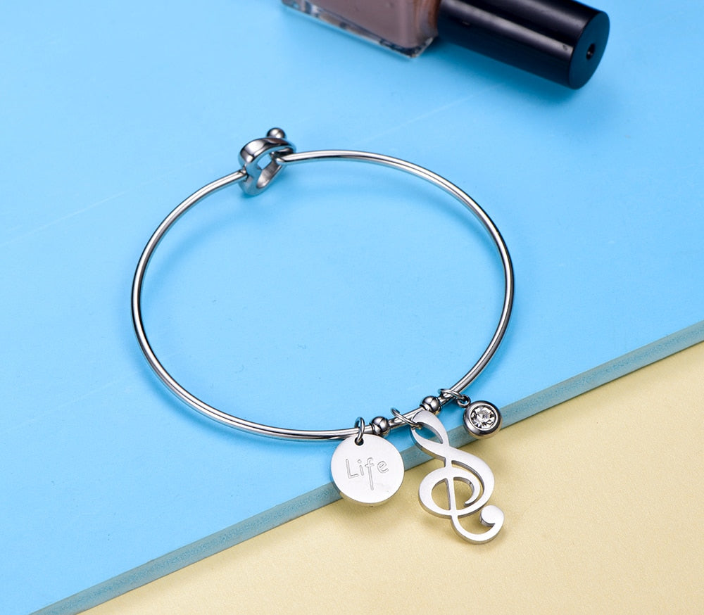 Music Notes Life Cuff Bracelet