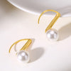 Music Notes White Pearl Drop Earrings