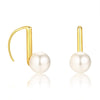 Music Notes White Pearl Drop Earrings