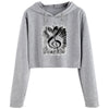 Vintage Treble Clef Crop Hoodie