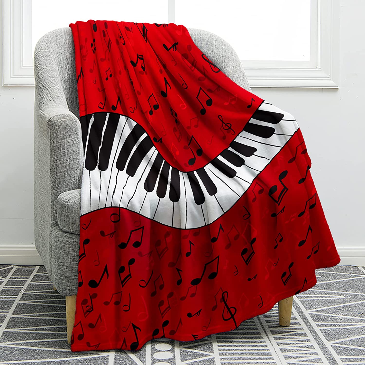 Music Note Guitar Piano Blanket